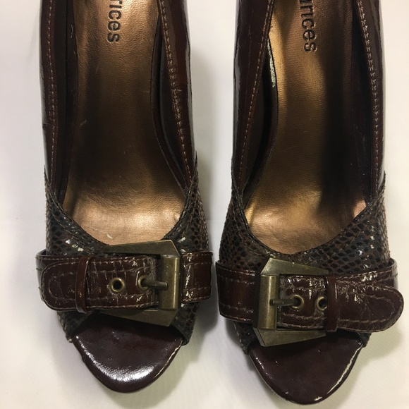 Maurices Shoes - Maurices Women's Peep Toe Heels Brown 8.5M